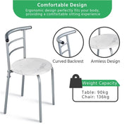 Space Saving Dining Table Set Modern Round Dining Table Set for 2 by Yaheetech