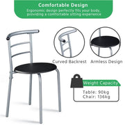 Modern Round Dining Table Set for 2 Chairs + 1 Table by Yaheetech