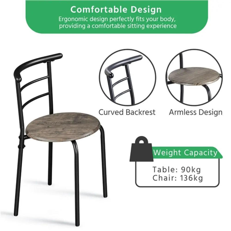 3 Piece Dining Set Dining Table Dining Chair Set by Yaheetech