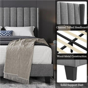 Queen Upholstered Bed Frame by Yaheetech