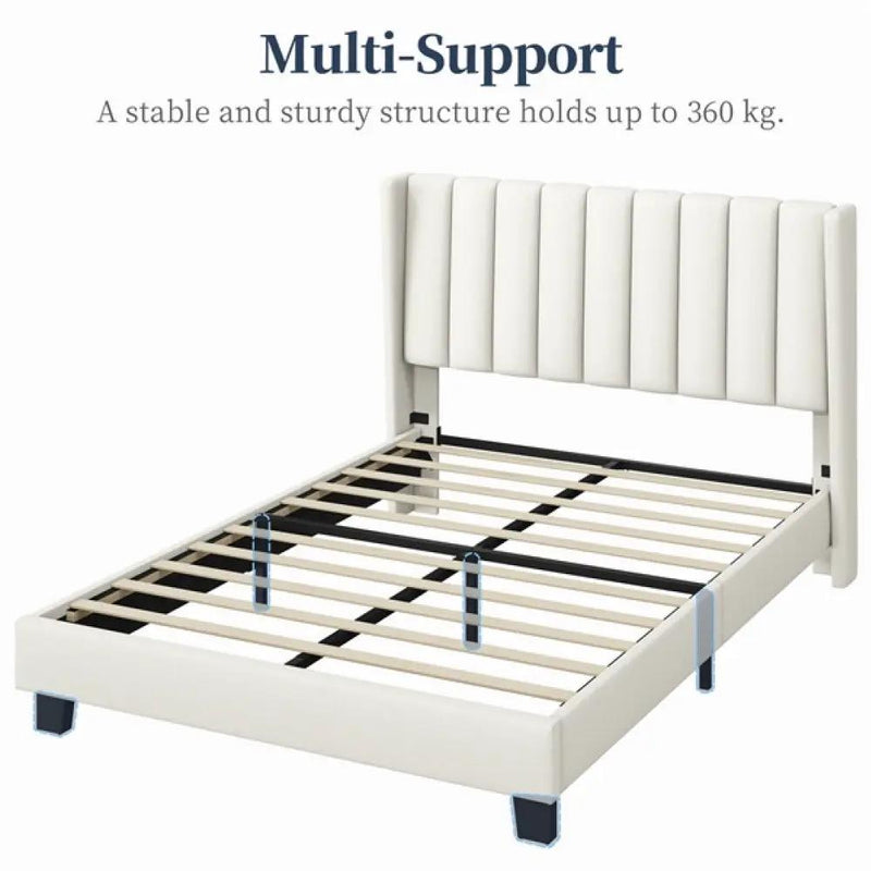 135 cm W x 190 cm L Bed Frame With Base by Yaheetech