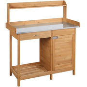 Outdoor Garden Potting Bench Table Work Bench Metal Tabletop by Yaheetech