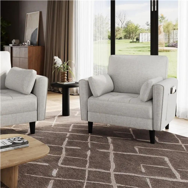 2pcs Tufted Oversized Armchairs by Yaheetech