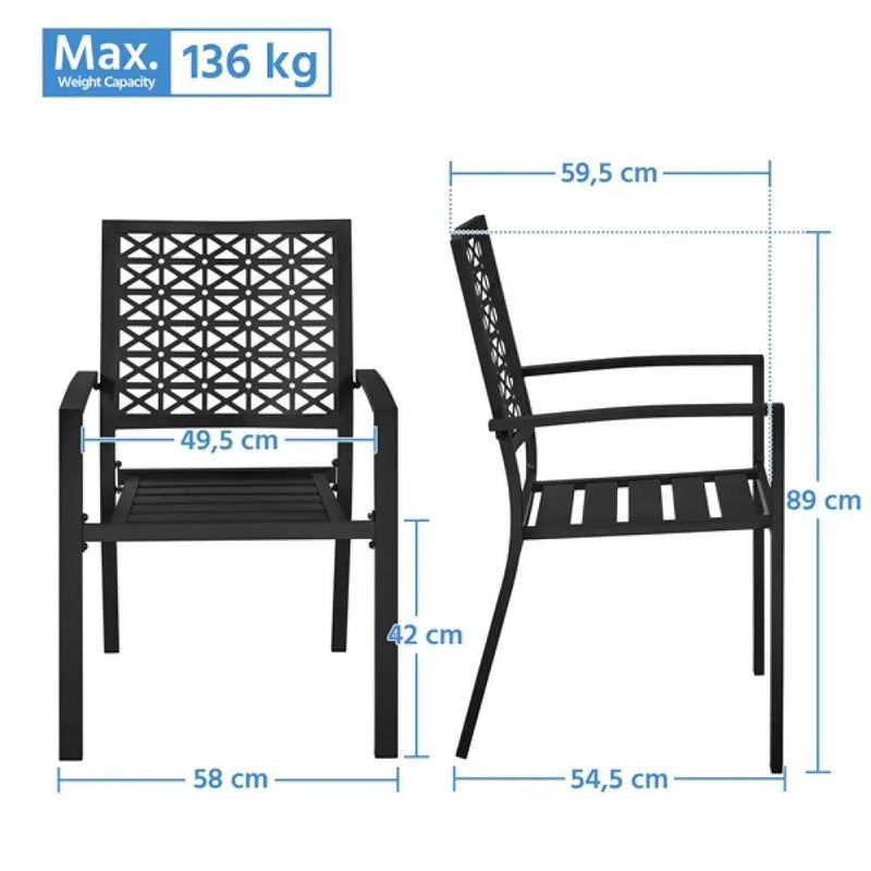 2pcs Dining Chairs + Outdoor Coffee End Table by Yaheetech
