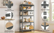 5-Tier Utility Shelves Adjustable Metal Shelving Units by Yaheetech