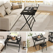 2-Tier Foldable Computer Desk w/ Monitor Shelf by Yaheetech