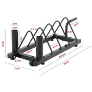 Horizontal Bumper Plate Rack Strength Fitness Rack Plate Holder by Yaheetech