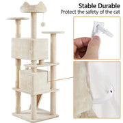 Cat Tree Cat Tower w/ Condos & Dangling Balls & Scratching Posts & Platforms by Yaheetech