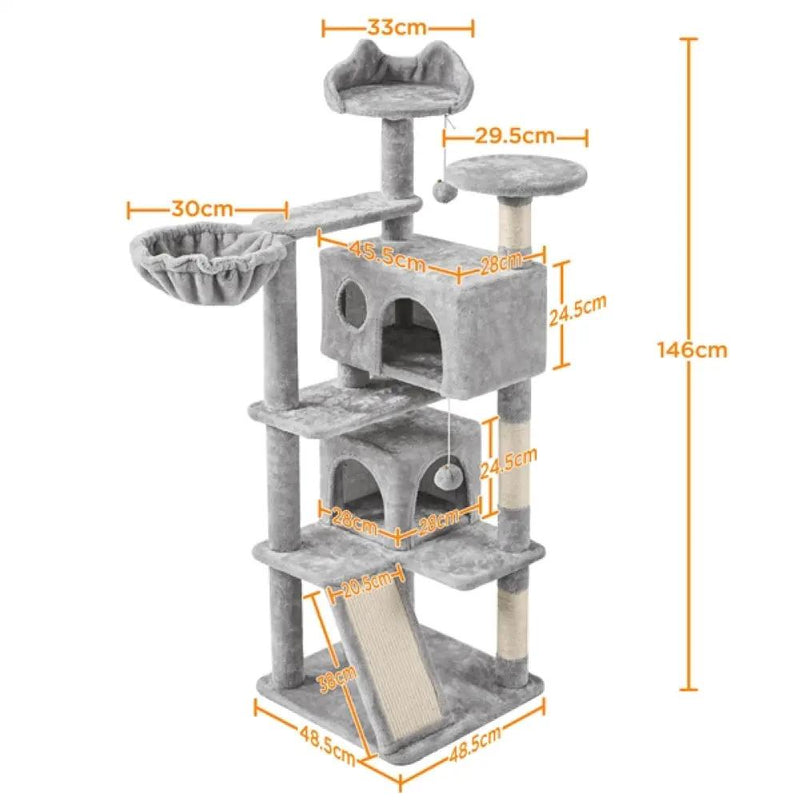 146cm Height Cat Tree Condo Kitten Tree Tower by Yaheetech
