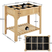 8-Pocket Wood Elevated Garden Planter with Fabric Liner by Yaheetech