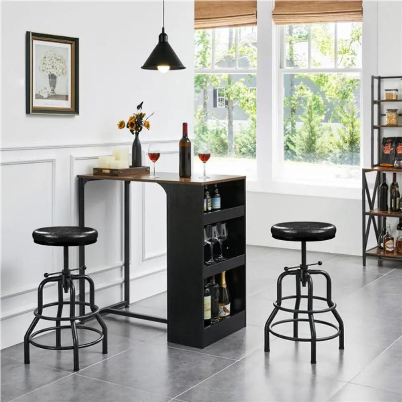 Vintage Industrial Bar Stool Rustic Swivel Bar Stool by Yaheetech