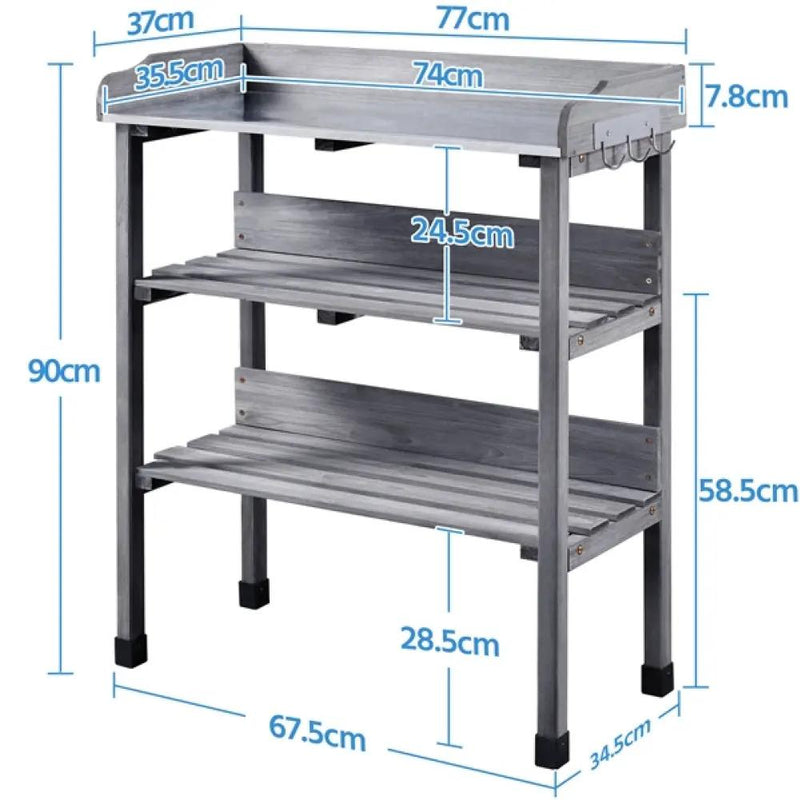 3-layer Outdoor Potting Bench Gardening Table by Yaheetech