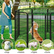Set of 4 - 47.5″ Tall Dog Playpen Panels Metal Pet Fence Exercise Barrier by Yaheetech