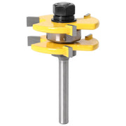 Tongue and Groove Router Bit Set 1/4'' Shank T-type Woodwork Milling Cutter 3pcs by salelink.co.nz
