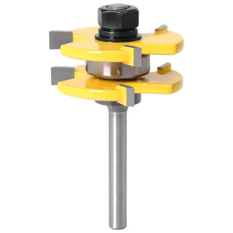 Tongue and Groove Router Bit Set 1/4'' Shank T-type Woodwork Milling Cutter 3pcs by salelink.co.nz