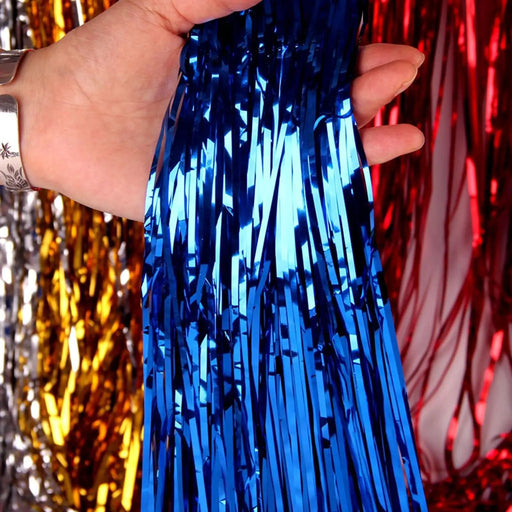Metallic Tinsel Curtain Foil Backdrop Streamers Decor Foil Door Curtain by salelink.co.nz