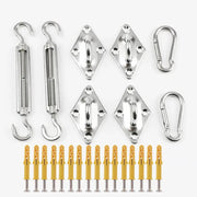 Outdoor Shade Sail Hardware Kit for Rectangle Sun Shade Sails Mounting Accessory by dealonline.co.nz