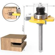 Tongue and Groove Router Bit Set 1/4'' Shank T-type Woodwork Milling Cutter 3pcs by salelink.co.nz