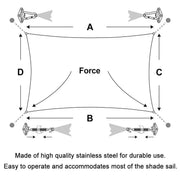 Outdoor Shade Sail Hardware Kit for Rectangle Sun Shade Sails Mounting Accessory by dealonline.co.nz
