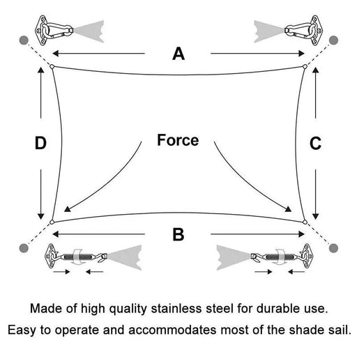 Outdoor Shade Sail Hardware Kit for Rectangle Sun Shade Sails Mounting Accessory by dealonline.co.nz