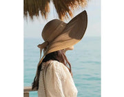 KHAKI- Women Lady Sun Straw Hat Wide Large Brim Floppy Derby Summer Beach Cap by dealonline.co.nz