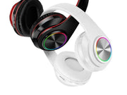 WHITE- Wireless bluetooth Headset Headphones Foldable Stereo Earphones LED Super by dealonline.co.nz