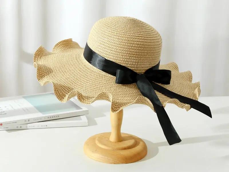 Dark Brown - Women Lady Sun Straw Hat Wide Brim Floppy Derby Summer Beach Cap by dealonline.co.nz