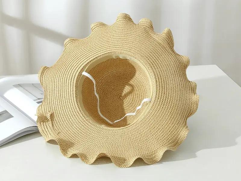 Dark Brown - Women Lady Sun Straw Hat Wide Brim Floppy Derby Summer Beach Cap by dealonline.co.nz