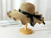 Dark Brown - Women Lady Sun Straw Hat Wide Brim Floppy Derby Summer Beach Cap by dealonline.co.nz