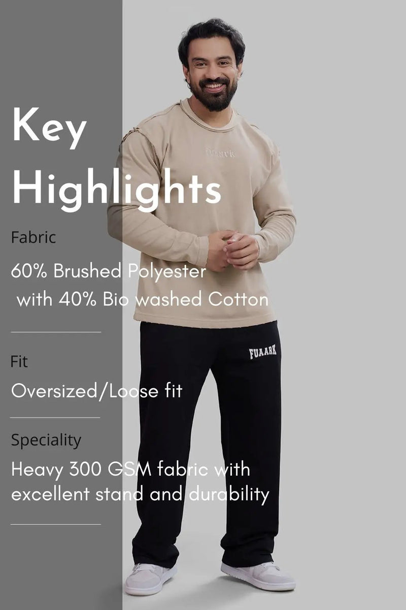 Shell Raw Sweatshirt Beige by Fuaark Nz
