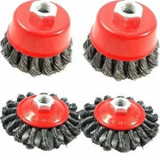 4x Twist Knot Wire Wheel disc & Cup Brush Set Kit for Angle Grinder M14 Crew by salelink.co.nz