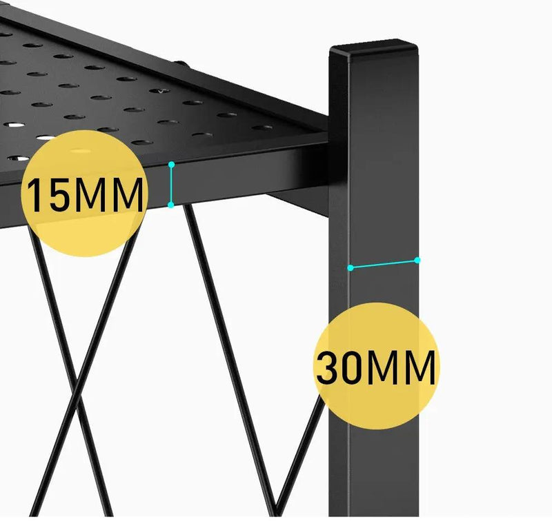 Folding Shelving Rack Black 5-Tier by salelink.co.nz