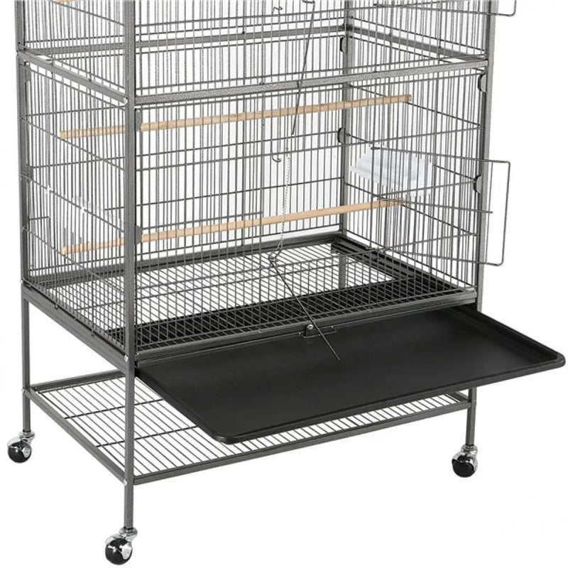 52″ H Large Parrot Cage Rolling Metal Bird Cage by Yaheetech