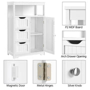 Bathroom Floor Cabinet MDF Wooden Storage Organizer w/ Drawers by Yaheetech