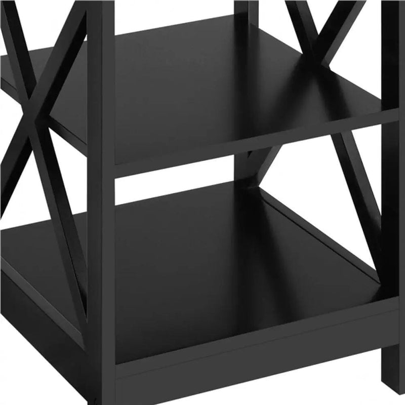 3 Tier Wood X Shape Bedside End Table Storage Cabinet Night Stand by Yaheetech