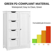 Large Wooden Bathroom Storage Cabinet Freestanding Floor Cabinet by Yaheetech