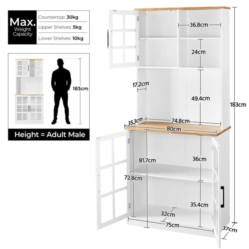 Kitchen Pantry Storage Cabinet Large Countertop Storage Kitchen Buffet by Yaheetech