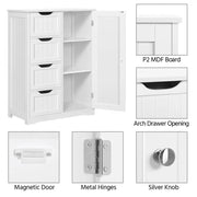 Large Wooden Bathroom Floor Cabinet by Yaheetech