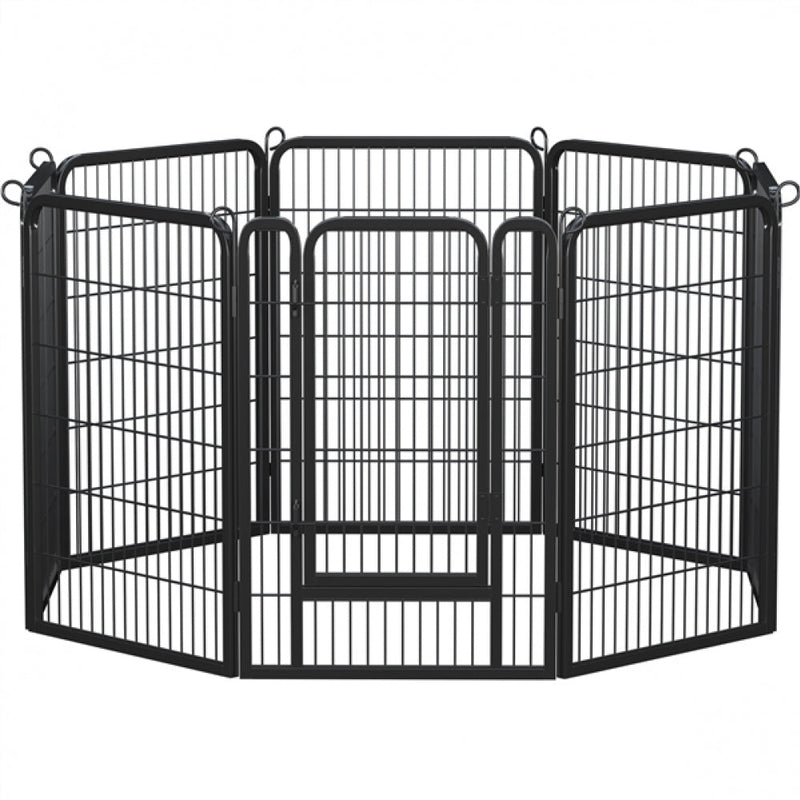 8 Panels Dog Playpen 100cm Tall Dog Pen Dog Fence by Yaheetech
