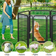 100cm Tall 6 Panels Heavy Duty Dog Playpen Exercise Barrier Outdoor Indoor Fence by Yaheetech