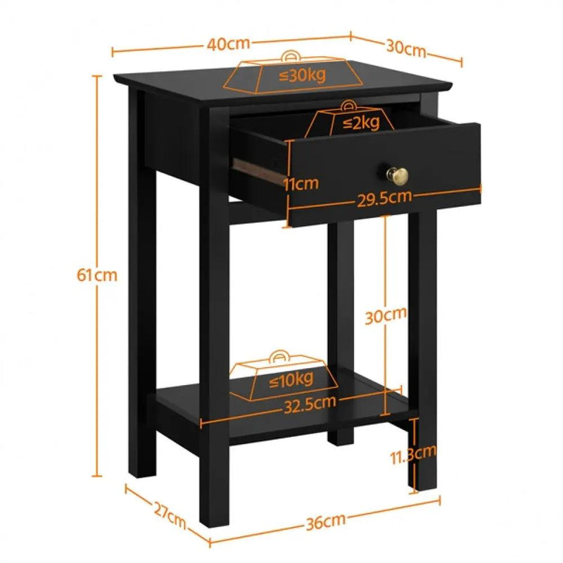 Bedside Table Nightstand Side Table End Table by Yaheetech