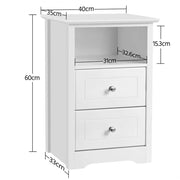 1 Pair Side Table Bedside Tables End Table Nightstand by Yaheetech