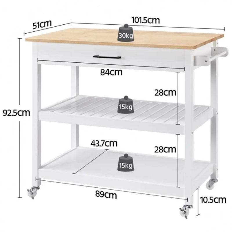 Kitchen Island Cart on Wheels 40’’ W Minimalist Kitchen Cart by Yaheetech