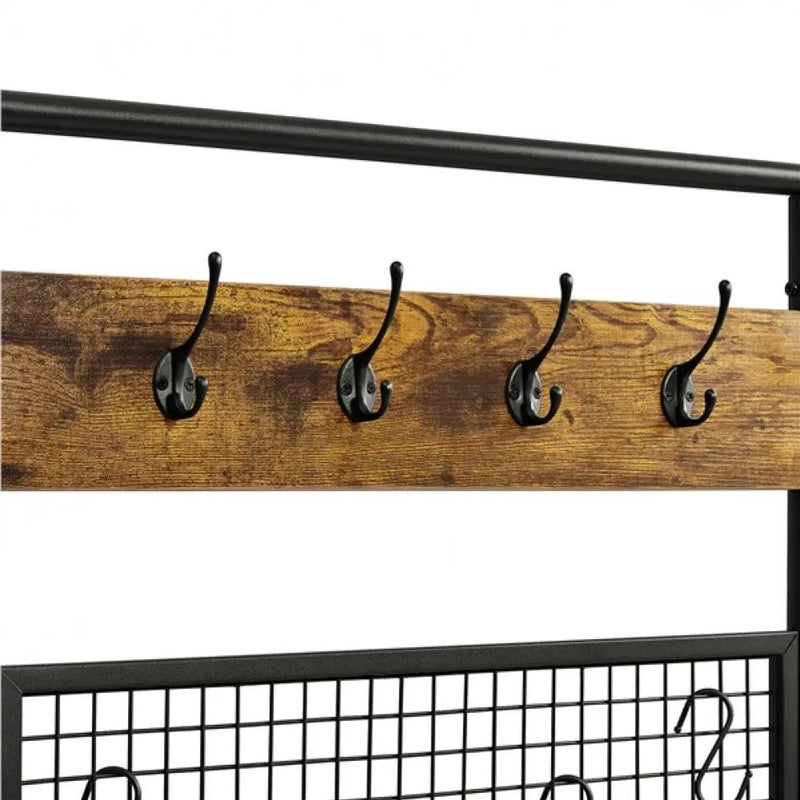 Six-in-one Hall Tree with Shoe Storage Bench/ Mirror/ Storage Bag/ Coat Rack by Yaheetech