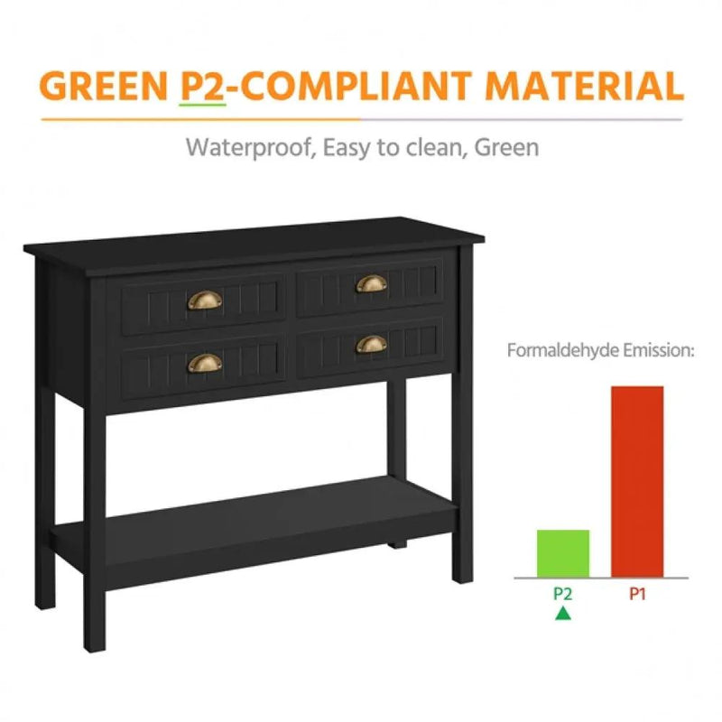 4-Drawer Console Table Hall Table by Yaheetech
