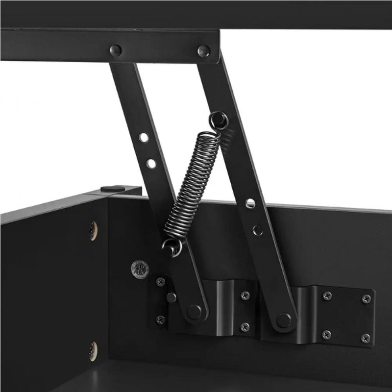 L 120cm Lift Top Coffee Table w/Hidden Compartment & 2 Open Shelves by Yaheetech