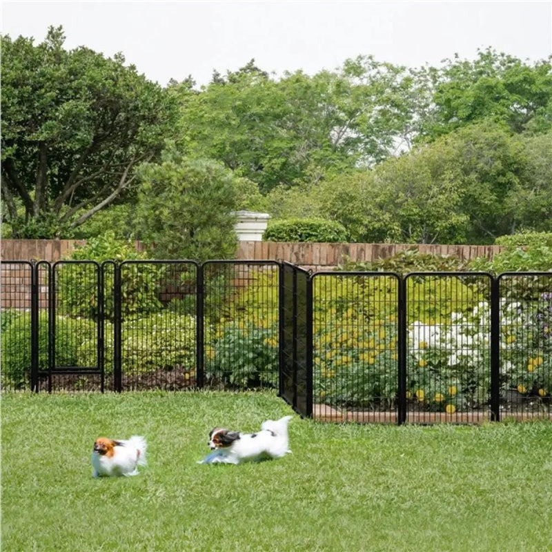 120cm Tall 8 Panels Dog Playpen Panels Foldable Metal Pet Fence by Yaheetech