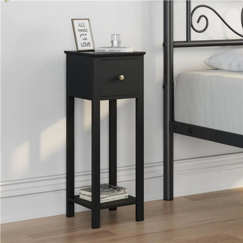 Slim Bedside Tables Set of 2 End Tables With Storage Drawers by Yaheetech