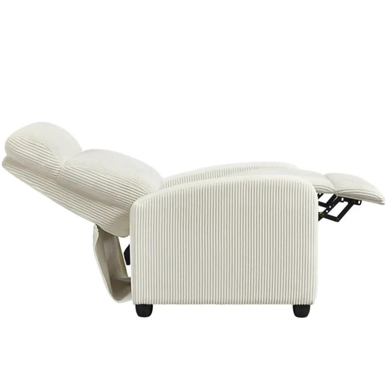 Recliner Chair Corduroy Recliner Sofa Adjustable Modern Single Reclining Chair by Yaheetech