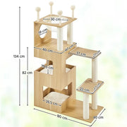 53" Tall Wooden Cat Tree Tower by Yaheetech